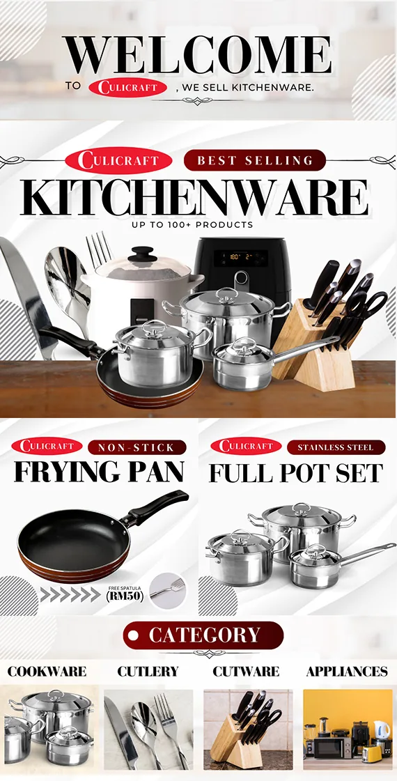 Kitchenware ecommerce campaign banner design