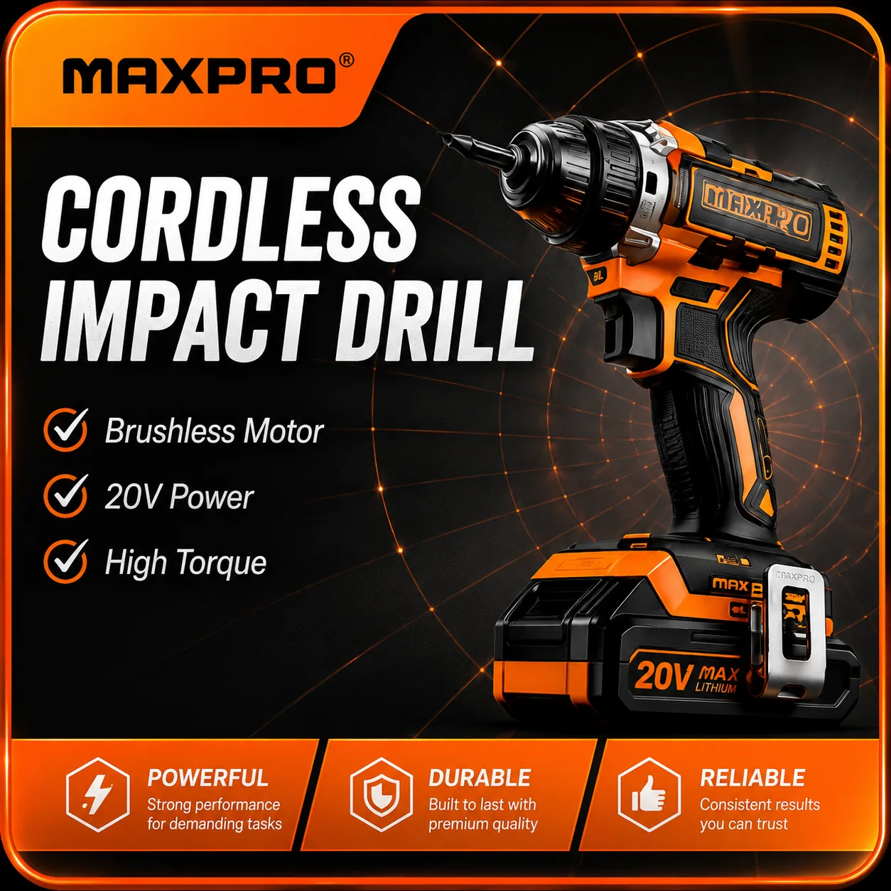 Cordless drill ecommerce main image designed by SHAPY