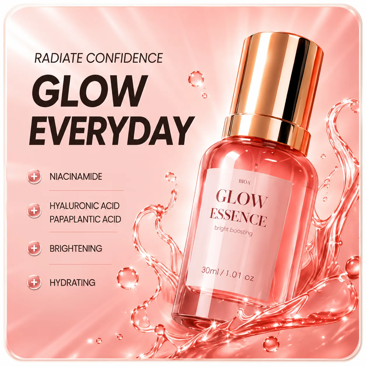 Glow essence ecommerce main image designed by SHAPY